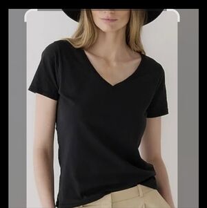 J. Crew Black V-Neck Short Sleeve Tee